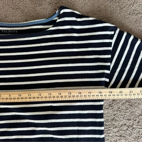 Talbots NAVY Rainbow Cuff Nautical Cape COD Old Money Fisherman 100% Cotton - Picture 9 of 10